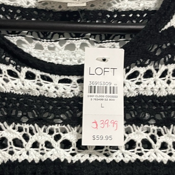 Loft Crochet Ruffle Sleeve Top Large - Picture 7 of 10